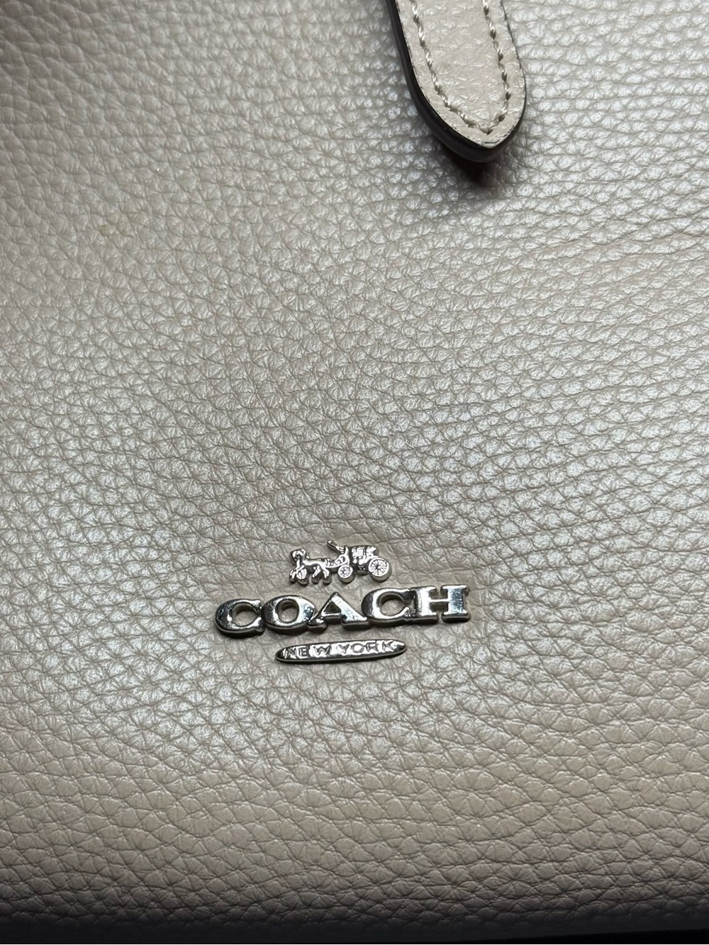Coach Pebbled Leather Tote in Taupe - Picture 4 of 16